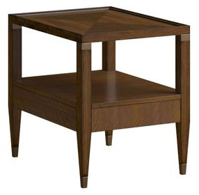 Eave Brown Rectangular End Table with 1 Drawer