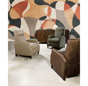 Denver Soft Beige Leather Push Back Recliner