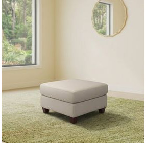 Verona Taupe Plain Leather Upholstered Rectangular Ottoman