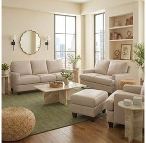 Millbrook Taupe Plain Leather Living Room Set
