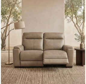 Bryant Tuscan Tan Leather 76" Lay Flat Power Reclining Console Loveseat with Power Headrest and USB Charging