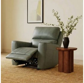 Laredo Sage Moss Leather Zero Gravity Glider Power Recliner with Power Headrest and USB Charging