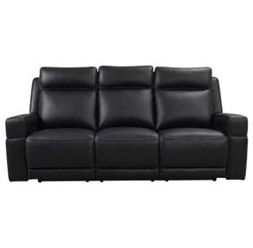 Valley Black Leather Zero Gravity Power Reclining Living Room Set with Power Headrest and USB Charging