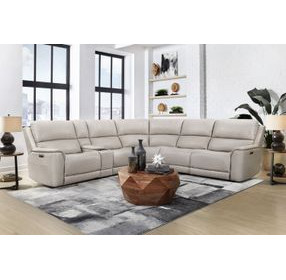 Easton Steamboat Quartz Leather Zero Gravity Power Reclining Sectional with USB Charging