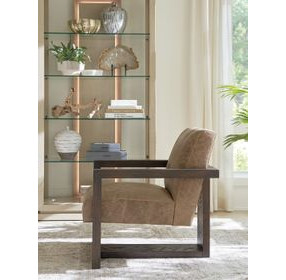 Sunset Key Flanders Brown Leather Upholstered Accent Chair