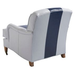 Sydney Blue and Gray Leather Upholstered Chair