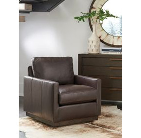 Meadow View Brown Leather Upholstered Chair
