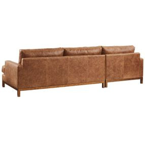 Horizon Calais Brass 110" Leather Upholstered RAF Sectional