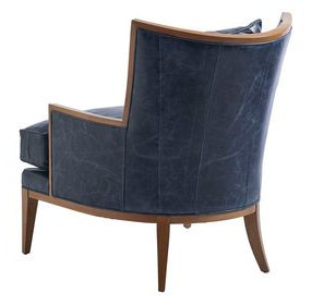 Atwood Blue Leather Upholstered Chair