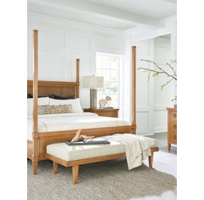 Lagunita Beige Leather Upholstered Bench