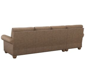 Braxton Mocha Leather 2 Piece Modular Sectional with Nailhead Trim