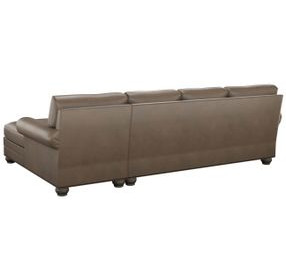 Braxton Taupe Leather 2 Piece Modular Sectional with Nailhead Trim