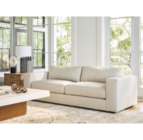 Key Biscayne Granville Ivory Leather 94" Sofa