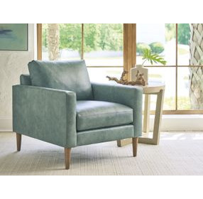 Sunset Key Marcella Green Leather Upholstered Accent Chair