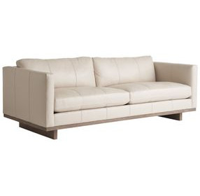 Sunset Key Cream Leather Brixton Living Room Set