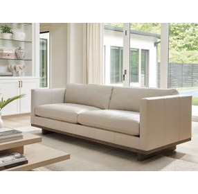 Sunset Key Brixton Ivory Leather 90" Sofa