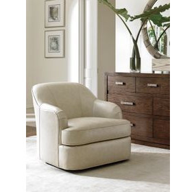 Alta Vista Laurel Canyon Ivory Leather Upholstered Lounge Chair
