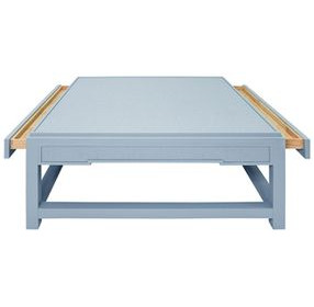 Locklin Light Blue Lacquer 40" Rectangular Coffee Table