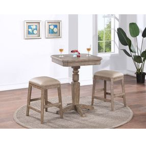 Logans Point Beige Upholstered Saddle Backless Barstool