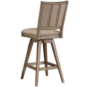 Logans Point Beige High Back Swivel Upholstered Barstool