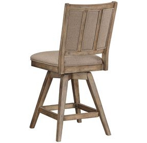 Logans Point Beige High Back Swivel Upholstered Counter Height Stool