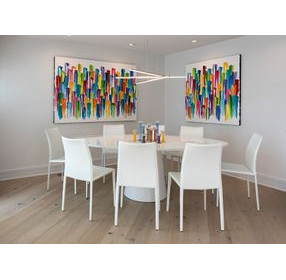 Jefferson White Lacquer 86" Oval Dining Table