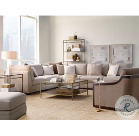 Hyde Park Glass And Antique Brass 55" Cocktail Table