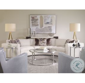 Aria Tempered Glass And Polished Aluminum Chairside Table