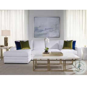 Links Inlaid Crystal Stone And Antique Brass Large Occasional Table Set