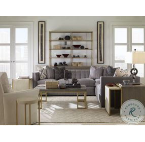 Kendall Cream Faux Shagreen And Satin Gold Round Accent Table