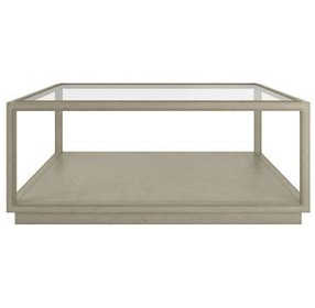 Glaze Bezel Square Glass Top Occassional Table Set