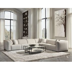 Bliss Cream 6 Piece Modular Power Reclining Sectional with Pillows