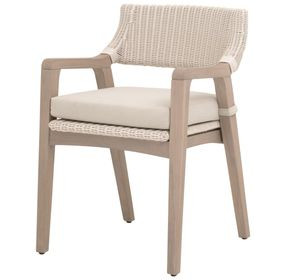 Lucia Stone Performance Fabric Upholstered Outdoor Arm Chair