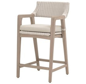Lucia Stone Performance Fabric Upholstered Outdoor Counter Height Stool
