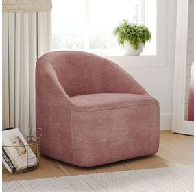 Lulu Red Upholstered Swivel Accent Chair