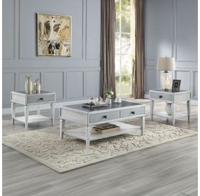 Katia Rustic Gray and Weathered White Rectangular Sintered Stone Top Coffee Table