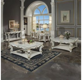 Vendome Antique Pearl Square End Table