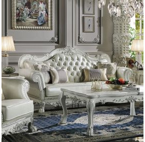 Dresden Antique Pearl 86" Sofa with Nailhead Trim