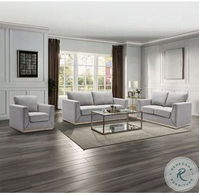 Valin Gray Linen Living Room Set