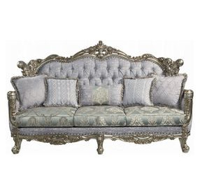Miliani Gray Living Room Set with Pillows and Nailhead Trim