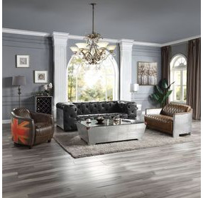 Brancaster Silver Rectangular Glass Top Coffee Table