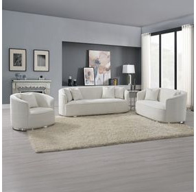 Odette Beige Living Room Set with Pillows