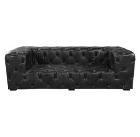 Brancaster Black Leather Living Room Set with Nailhead Trim