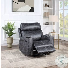 Hirah Dark Gray Polish Microfiber Glider Recliner
