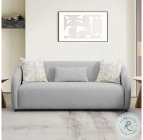 Etienne Gray Linen 84" Sofa with 3 Pillows