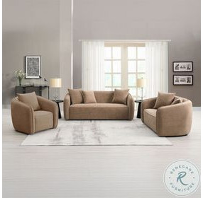 Keith Brown Chenille Living Room Set with 3 Pillows