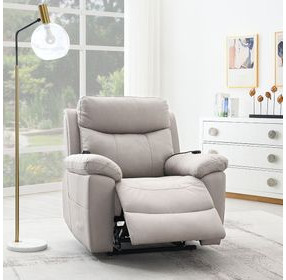 Chriki Light Gray Power Lift Recliner with Heating and Massage