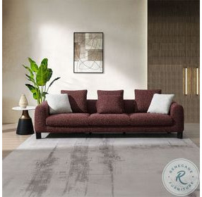 Mardi Maroon Tweed 109" Sofa with 3 Pillows
