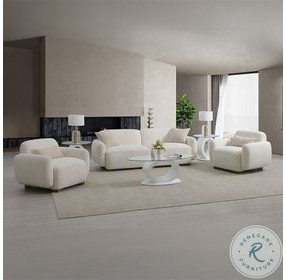 Darius Beige Boucle Living Room Set with 2 Pillows