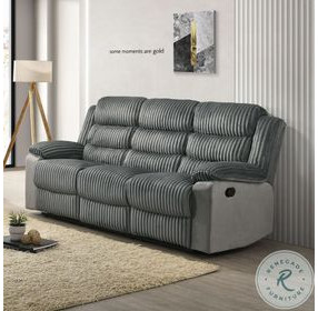 Lesley Gray Corduroy and Velvet 81" Reclining Sofa